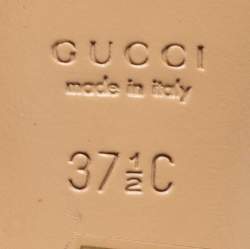 Pre Owned صندل سلايد غوتشي جلد كريمي سيور جي جي متشابك مقاس 37.5