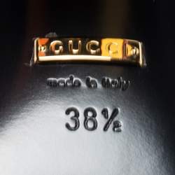 Pre Owned صندل غوتشي جلد وردي كعب مربع سميك فتحة كعب شعار هورسبيت مقاس 38.5