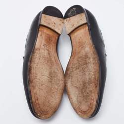 Pre Owned حذاء لوفرز غوتشي جلد أسود مزين هورسبيت مقاس 37