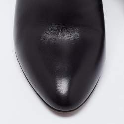 Pre Owned Gucci Black Leather Pointed Toe Ankle Boots Size 36.5