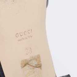 مملوكة مسبقًا Gucci Black Quilted Leather Jolie Logo Flat Slide Sandals Size 39