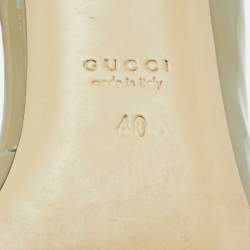 Pre Owned Gucci Olive Green Patent Leather D'orsay Pumps Size 40