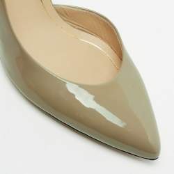 Pre Owned Gucci Olive Green Patent Leather D'orsay Pumps Size 40
