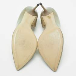 Pre Owned Gucci Olive Green Patent Leather D'orsay Pumps Size 40