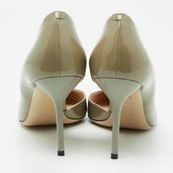 Pre Owned Gucci Olive Green Patent Leather D'orsay Pumps Size 40