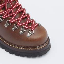 Pre Owned حذاء بوت للكاحل غوتشي X ذا نورث فيس هايكينغ  جلد بني مطبوع مقاس 36.5