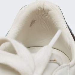 Pre Owned Gucci White Leather Faux Pearl Embellished Ace Sneakers Size 39