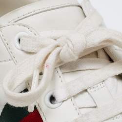 Pre Owned Gucci White Leather Faux Pearl Embellished Ace Sneakers Size 39