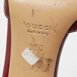 Gucci Dark Red Guccissima Leather Slide Sandals Size 36
