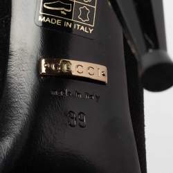 Pre Owned Gucci Black Patent And Suede Olimpia Strappy Ankle  Boot Size 39 