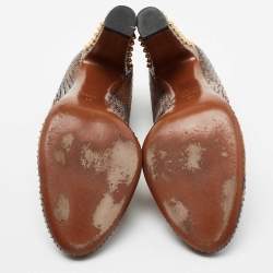 Gucci Brown/Black Python Leather Studded Heel Pumps Size 40