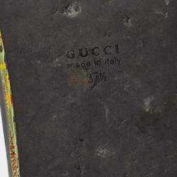 Gucci Multicolor Jacquard Peggy Wedge Platform Sneakers Size 37.5