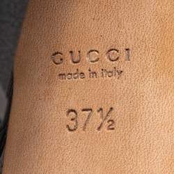 Pre Owned Gucci Black Leather Alexa Platform Knee High Boots Size 37.5