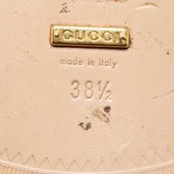 Pre Owned Gucci Black Suede GG Marmont Kiltie Mules Size 38.5