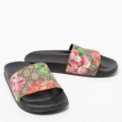 Pre Owned صندل سلايد غوتشي كانفاس مقوى جي جي بلومز بيج مقاس 38