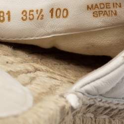 Gucci White Leather GG Marmont Espadrilles Mules Size 35.5