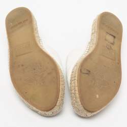 Gucci White Leather GG Marmont Espadrilles Mules Size 35.5
