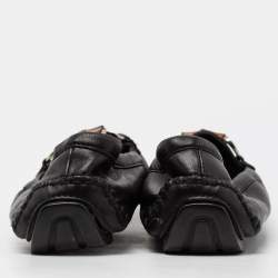 Gucci Black Leather Bamboo Horsebit Loafers Size 36.5