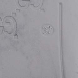 Pre Owned حذاء رياضي غوتشي أيس جلد أبيض عنق منخفض مقاس 36.5