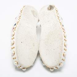 Gucci White Leather Faux Pearl Embellished Platform New Ace Low-Top Sneakers Size 38.5