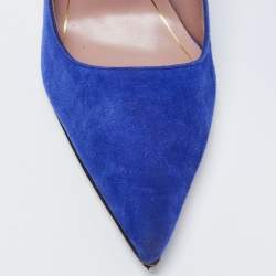 Pre Owned Gucci Blue Suede Pointed Toe Pumps Size 40