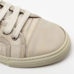 Pre Owned Gucci Cream GG Canvas And Leather Low Top Sneakers Size 37.5