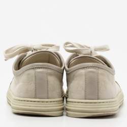 Pre Owned Gucci Cream GG Canvas And Leather Low Top Sneakers Size 37.5