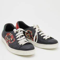 مملوكة مسبقًا حذاء رياضي غوتشي أيس جلد متعدد الألوان مزين بشعار ملك الثعابين مقاس 35.5