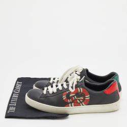 مملوكة مسبقًا حذاء رياضي غوتشي أيس جلد متعدد الألوان مزين بشعار ملك الثعابين مقاس 35.5