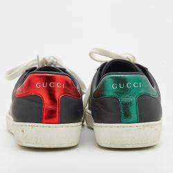 مملوكة مسبقًا حذاء رياضي غوتشي أيس جلد متعدد الألوان مزين بشعار ملك الثعابين مقاس 35.5