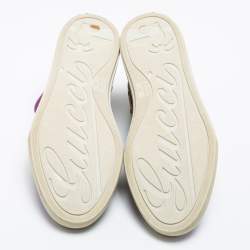Gucci Beige/Pink GG Canvas And Suede High Top Sneakers Size 37