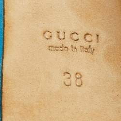 Gucci Blue Suede Ankle-Strap Platform Sandals Size 38