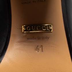 Pre Owned حذاء كعب عالي غوتشي بيتون جلد أسود مزين ويب جي جي مقاس 41 