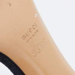 Gucci Black Leather Web Lock Charm Detail Ankle Strap Sandals Size 36.5