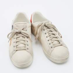 مملوكة مسبقًا Gucci x Disney Ivory Leather Ace Mickey Mouse Low Top Sneakers Size 37.5