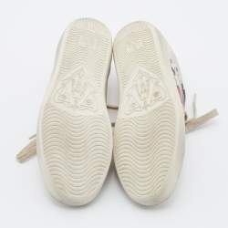 مملوكة مسبقًا Gucci x Disney Ivory Leather Ace Mickey Mouse Low Top Sneakers Size 37.5