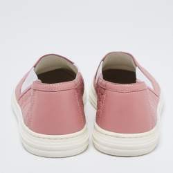 Gucci Pink Micro Guccissima Leather Slip-On Sneakers Size 37.5