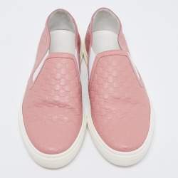 Gucci Pink Micro Guccissima Leather Slip-On Sneakers Size 37.5