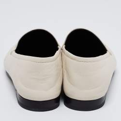 Pre Owned Gucci Cream Leather Brixton Collapsible Loafers Size 37