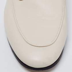Pre Owned Gucci Cream Leather Brixton Collapsible Loafers Size 37