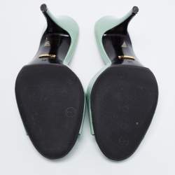 Gucci Green Leather Slide Sandals Size 38