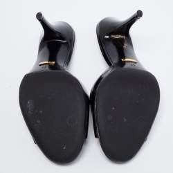 مملوكة مسبقًا Gucci Black Leather Slide Sandals Size 38