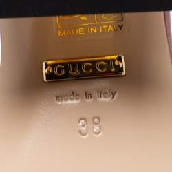 Pre Owned Gucci Burgundy Leather Horsebit  Slide Sandals Size 38