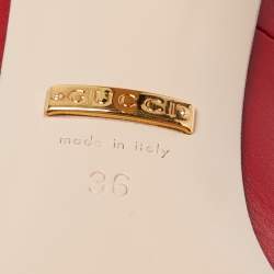 Pre Owned Gucci Red Leather Aneta Pointed Toe Pumps Size 36