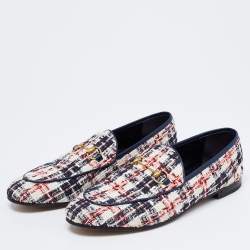 مملوكة مسبقًا Gucci Tri Color Tweed Horsebit Jordaan Loafers Size 40