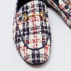 مملوكة مسبقًا Gucci Tri Color Tweed Horsebit Jordaan Loafers Size 40