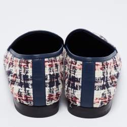 مملوكة مسبقًا Gucci Tri Color Tweed Horsebit Jordaan Loafers Size 40