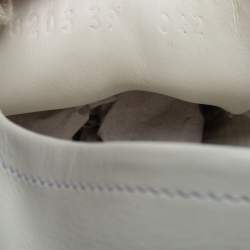 Pre Owned Gucci Off White Leather Ace Bee And Stars Embroidered Low Top Sneakers Size 39