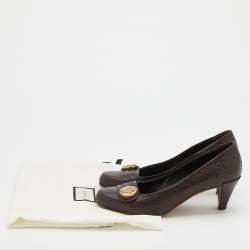 Pre Owned Gucci Brown Guccissima Leather Hysteria Pumps Size 38