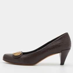 Pre Owned Gucci Brown Guccissima Leather Hysteria Pumps Size 38